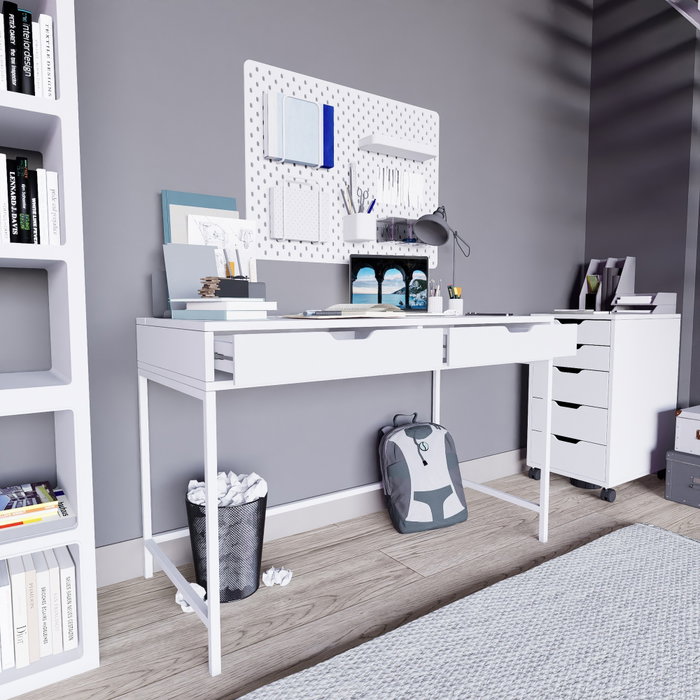 Hanah Home Duru 1600-47 Escritorio de Estudio Blanco